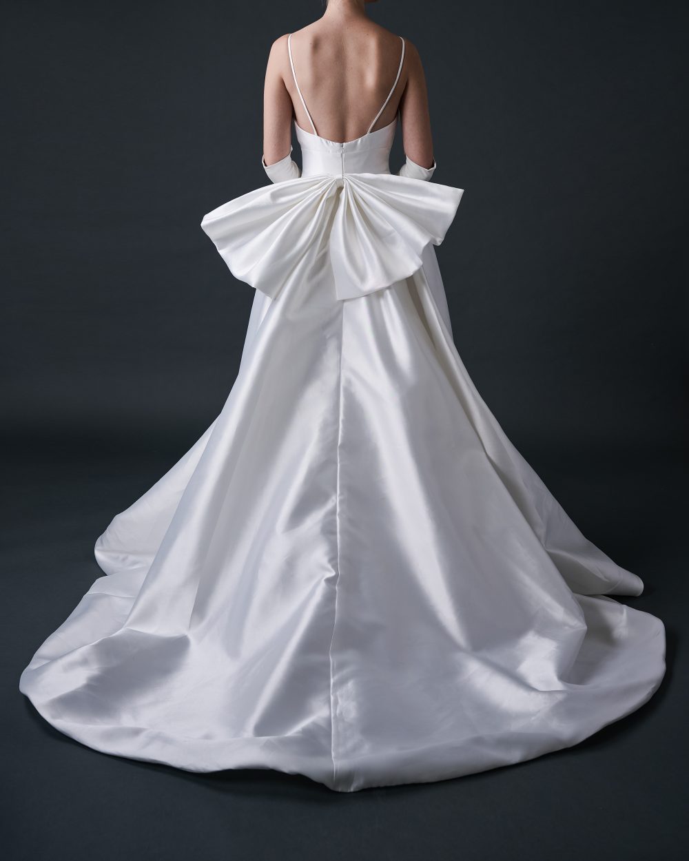 Mikado High Slit A line Coco Wedding Dress - Image 4