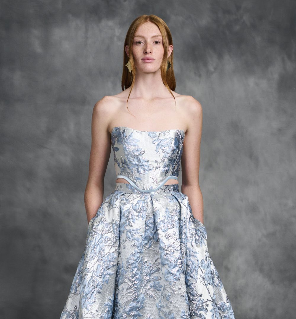 Floral Jacquard Bustier