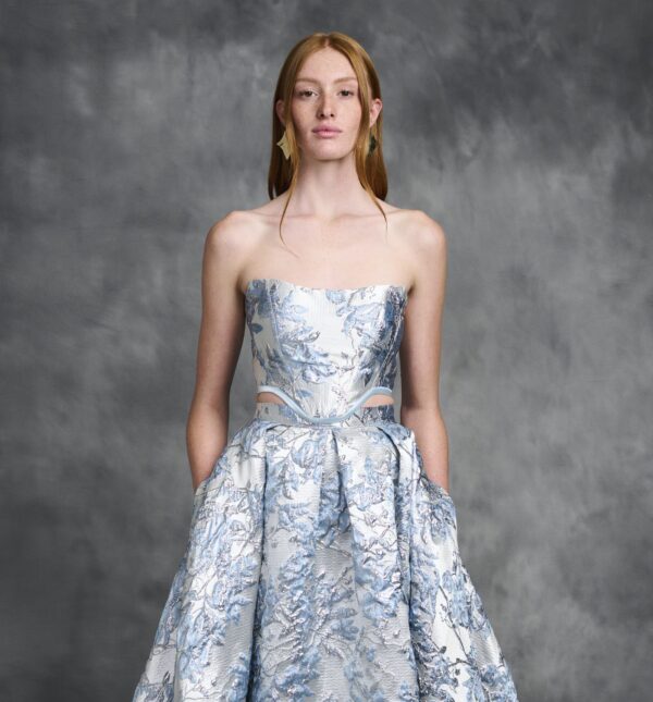 Floral Jacquard Bustier