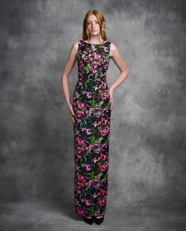 Beaded Embroidered dress, Evening floral dress Cocktail dress Wedding guest dress mother of the bride dress