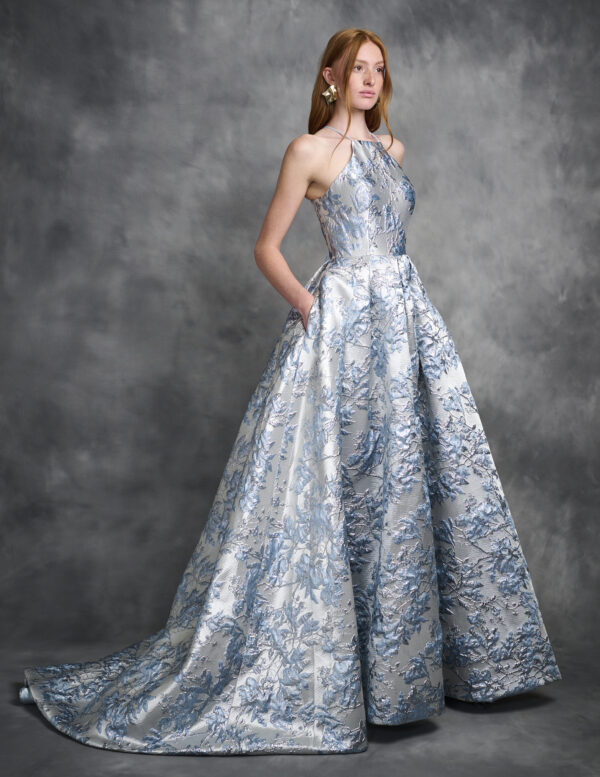 Floral Jacquard Gown