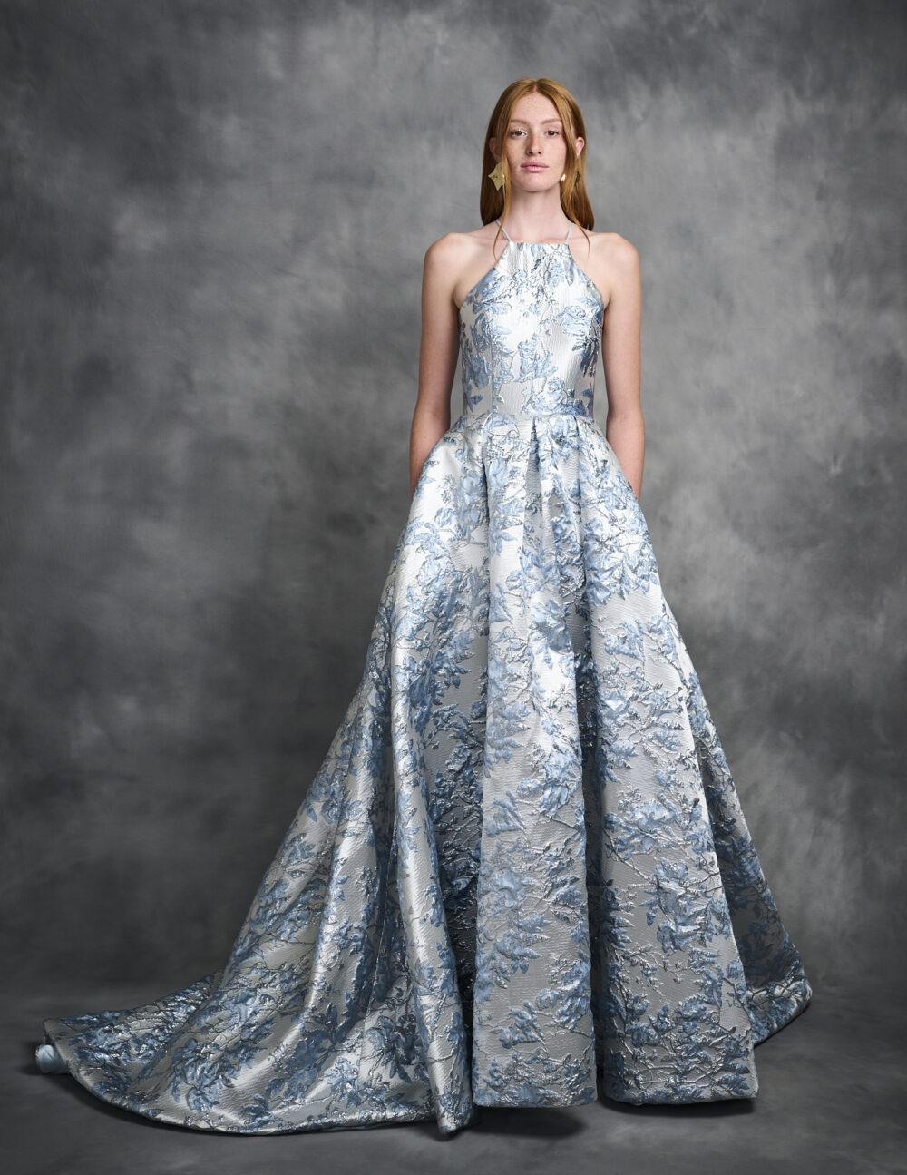 Floral Jacquard Gown - Image 2