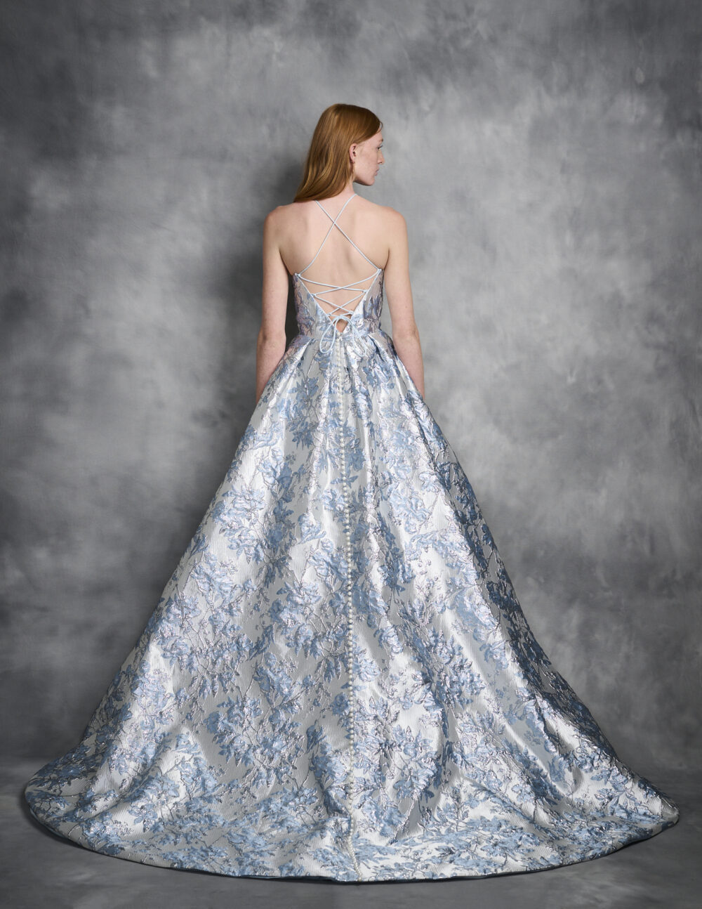 Floral Jacquard Gown - Image 4