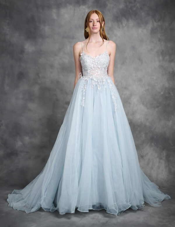 MELODY Light Blue Lace Wedding Dress