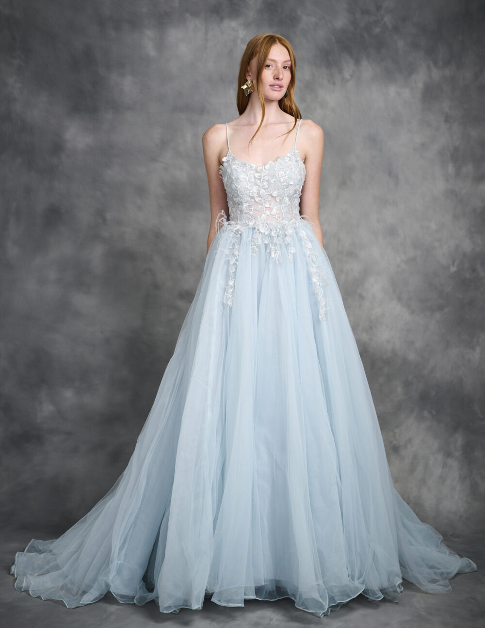 MELODY Light Blue Lace Wedding Dress - Imagen 4