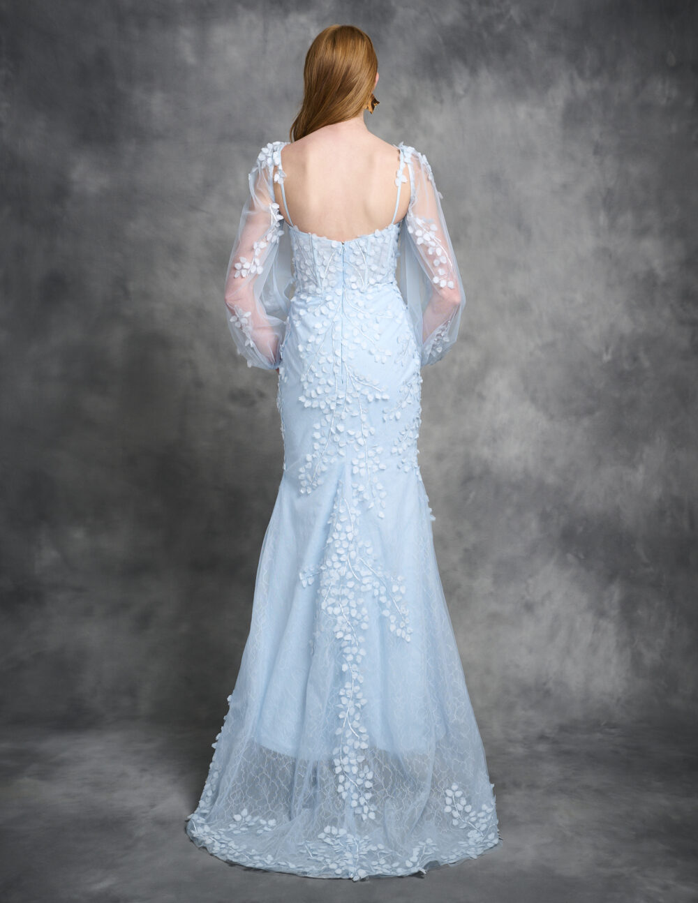ANASTASIA Blue Fit And Flare Tulle Lace Wedding Dress - Imagen 2