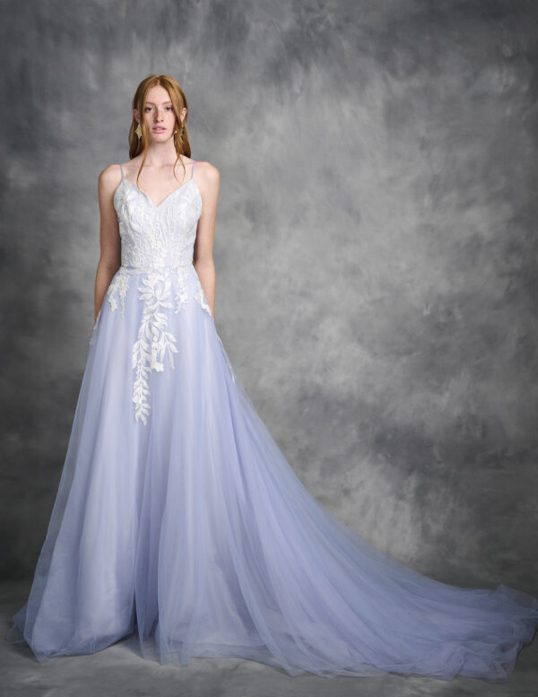 LONDON Lavender Tulle And Lace Wedding Dress