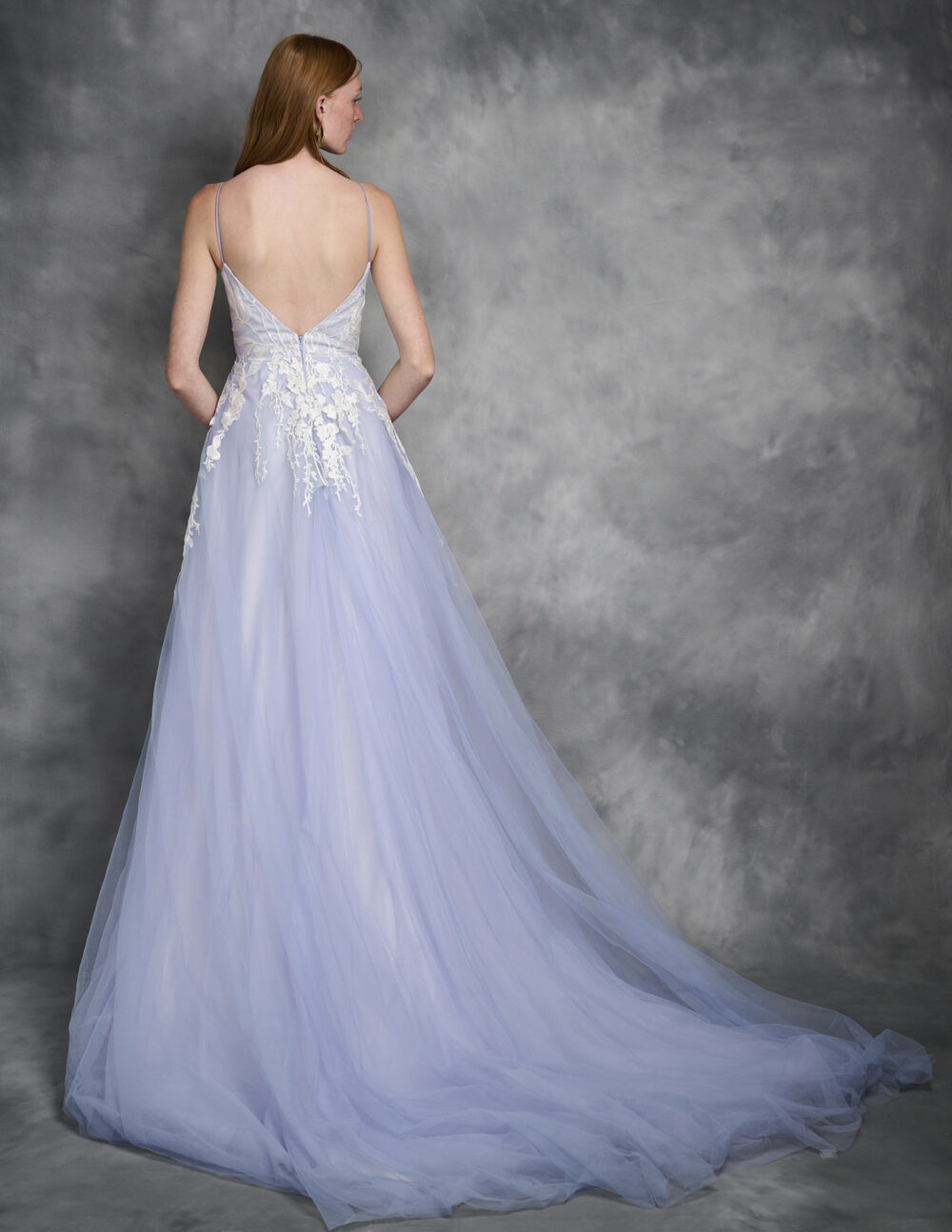 LONDON Lavender Tulle And Lace Wedding Dress - Imagen 2