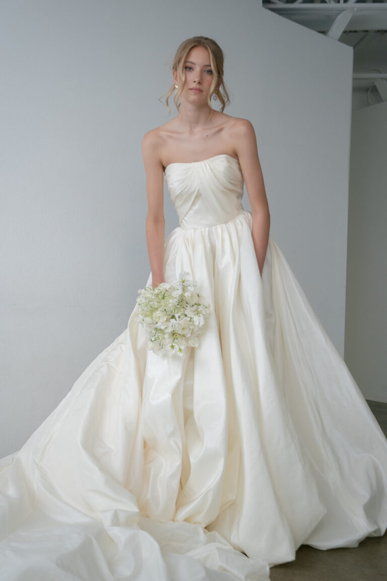 Guillermo Pharis Bridal Bubble Hem Wedding Gown
